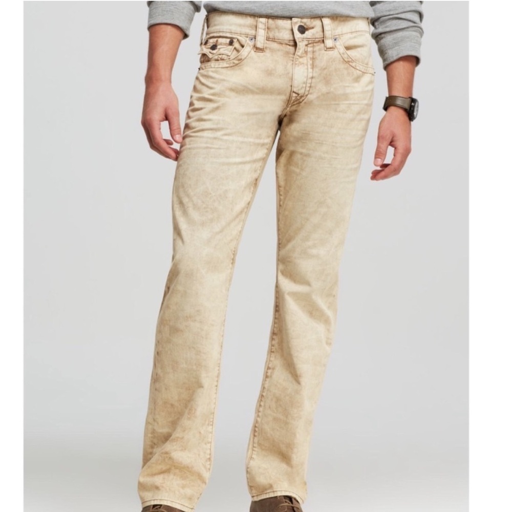 True Religion Ricky Straight Well Worn Twill Pants Sandstone Size 32 NWT